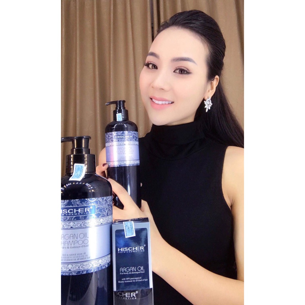 Dầu gội collagen phục hồi tóc hư tổn khô sơ kiềm dầu sạch gàu, cặp gội xả HISCHER COLLAGEN 500ml – 1000ml chính hãng