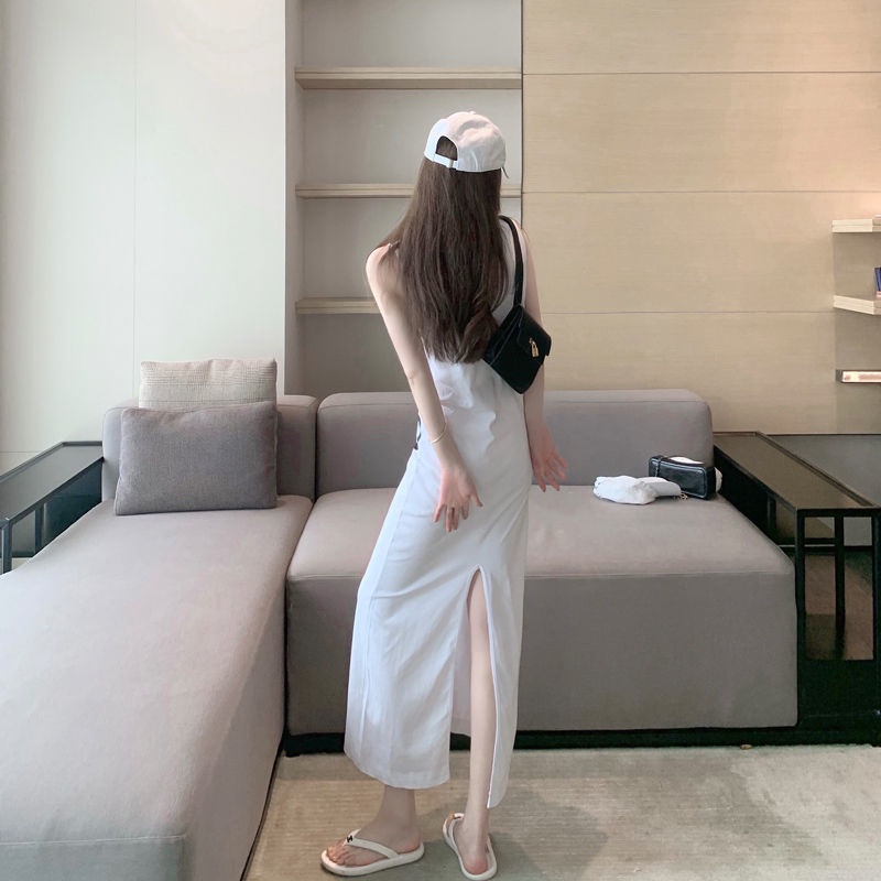 [LININ] Đầm Dài Qua Gối Không Tay Xẻ Tà Dáng Ôm Thời Trang Mùa Hè Kiểu Mới Dành Cho Bạn Nữ
