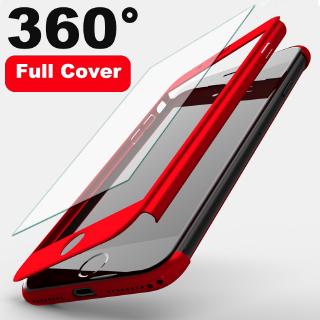 Ốp Điện Thoại Mặt Kính Bảo Vệ 360 Độ Cho iPhone 8 7 6 6S Plus SE 5 5S