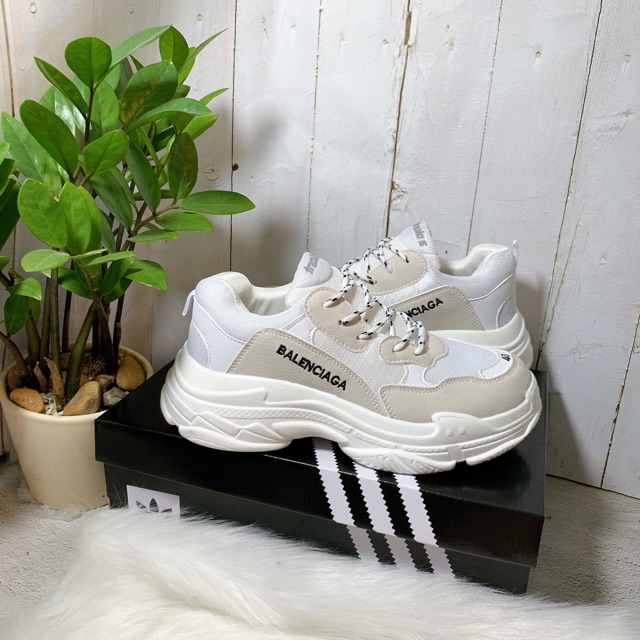 Giày thể thao sneaker balen tripS trắng tăng chiều cao nam nữ loại chuẩn đẹp tặng hộp 625
