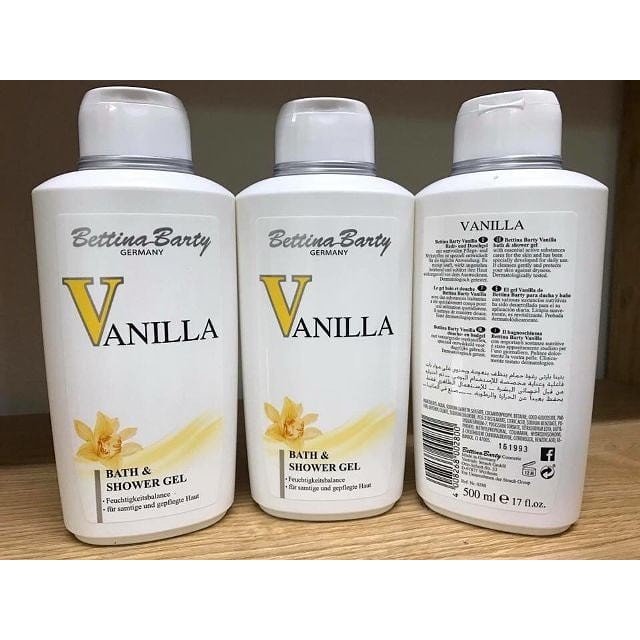 Sữa tắm tích hợp nước hoa BETTINA BARTY VANILLA 500ml của Đức