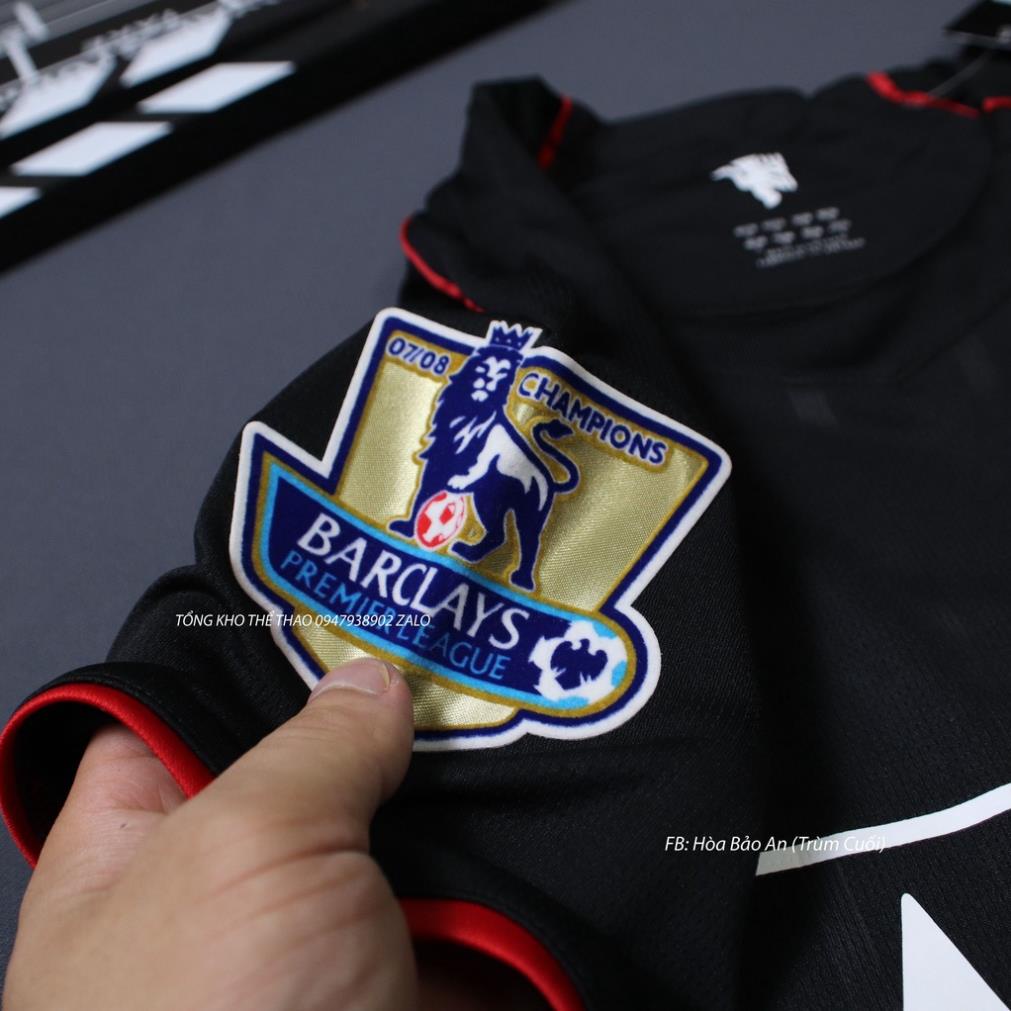 Áo Bóng Đá CLB MU AIG 2008 Màu Đen -Bộ Quần Áo Đấu Áo Bóng Đá MU Manchester United Màu Đen AIG