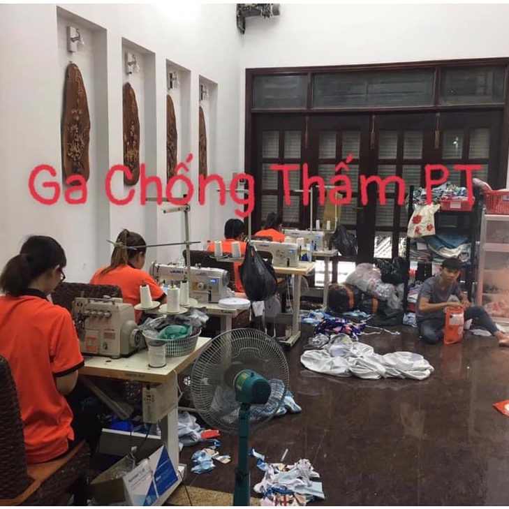Bộ ga chống thấm PT cao cấp kèm vỏ gối, chống thấm nước tuyệt đối, mềm mịn mát thoải mái bỏ bỉm cho bé (khủng long)