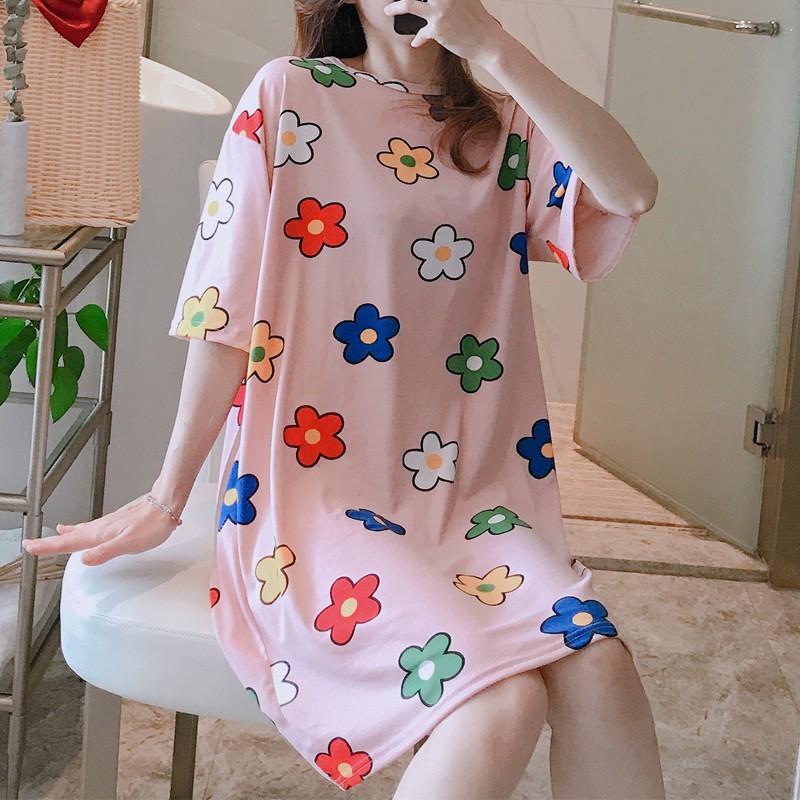 [Mã WASTUP giảm 10% tối đa 30K đơn 99K] Váy ngủ cộc tay thun sữa họa tiết dễ thương [VN03 | BigBuy360 - bigbuy360.vn