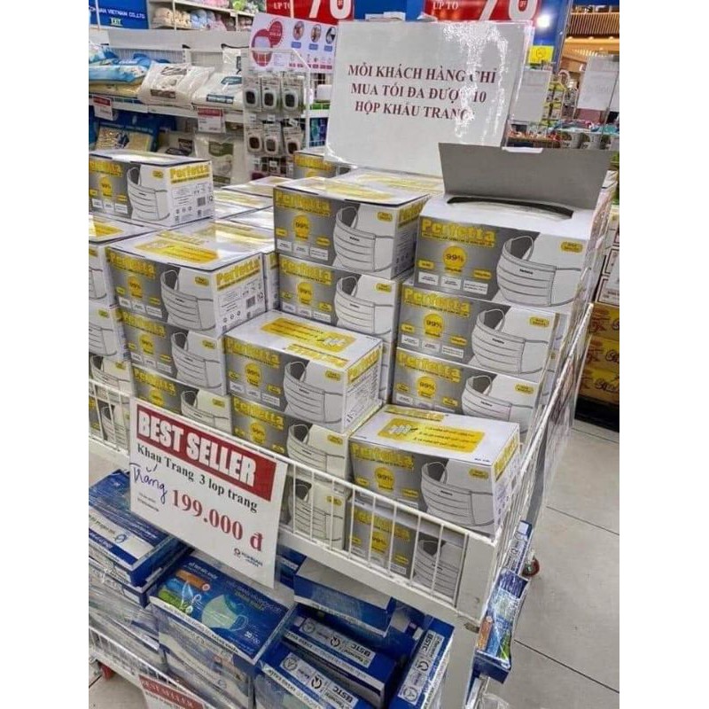 Khẩu trang perfetta 3 lớp siêu mềm mịn cao cấp | BigBuy360 - bigbuy360.vn