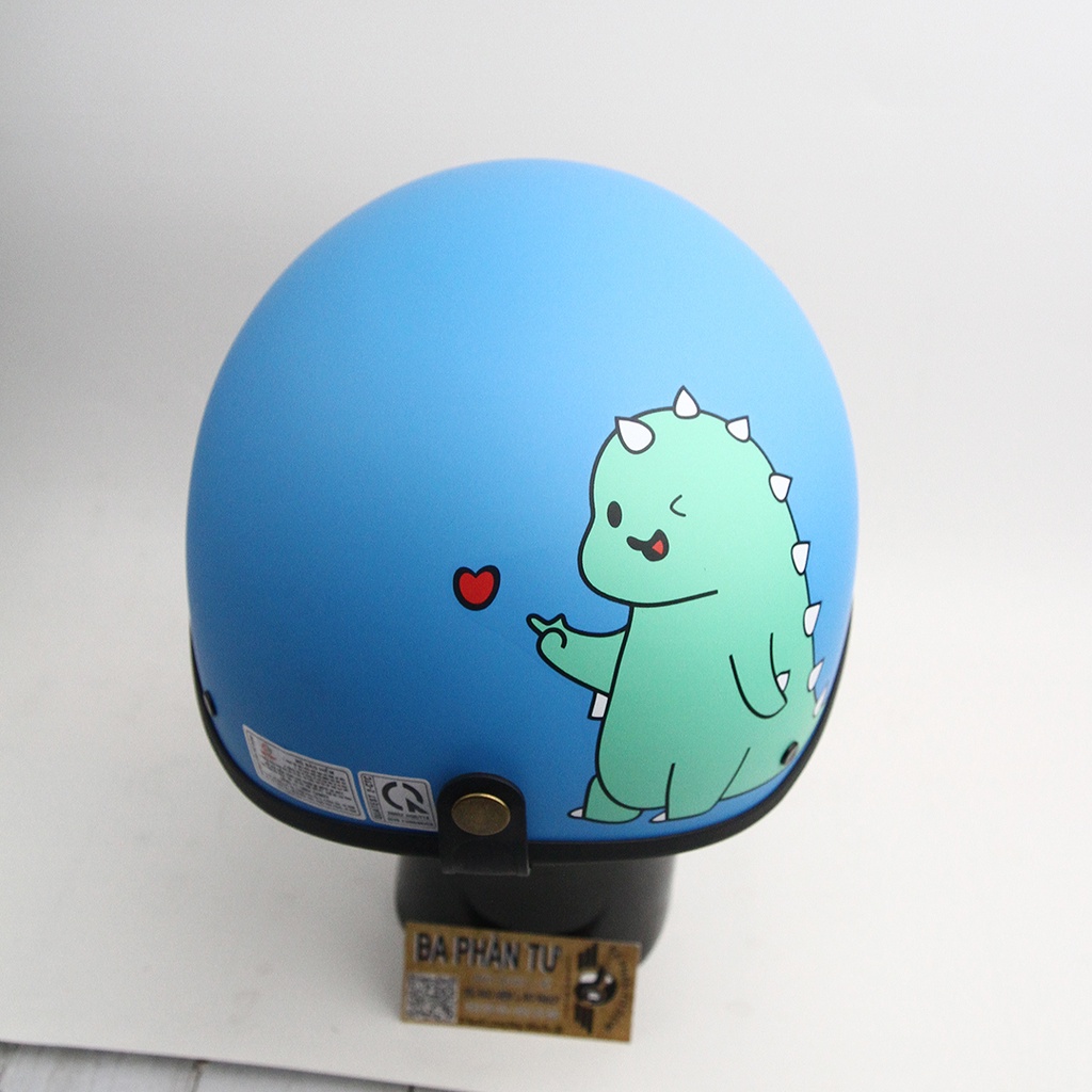 Mũ bảo hiểm nửa đầu 1/2 kèm kính, Tem khủng long xanh Mũ bảo hiểm đạt tiêu chuẩn