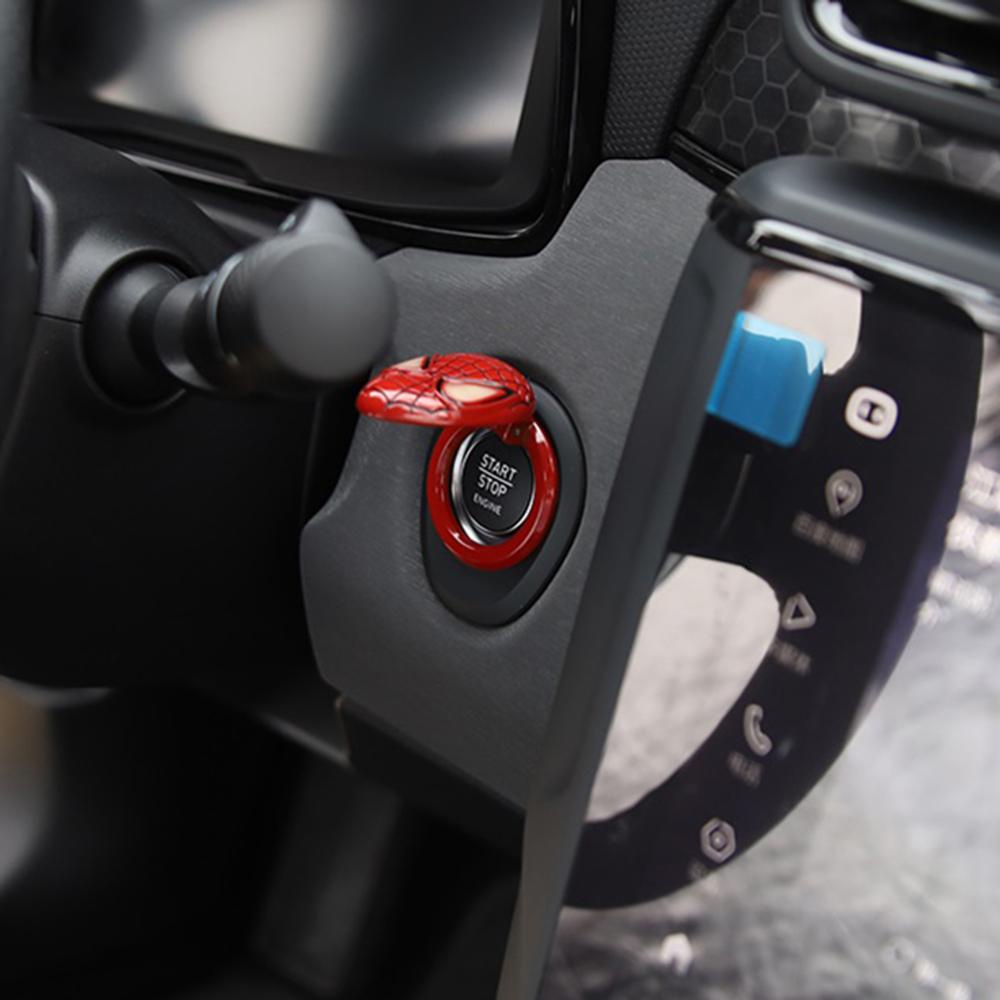 Vòng Trang Trí Nút Khởi Động Xe Hơi Họa Tiết Người Nhện Thông Dụng