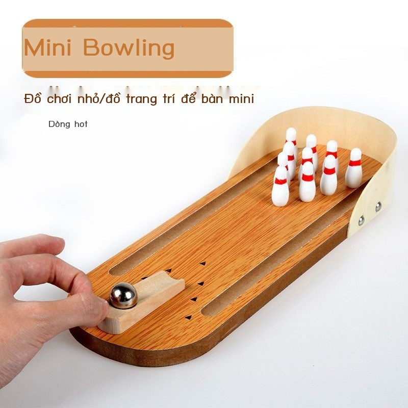 ●Máy tính để bàn trò chơi bowling đồ chơi mini bộ bằng gỗ giáo dục trẻ em trò chơi tương tác giữa cha mẹ và con cái đạo