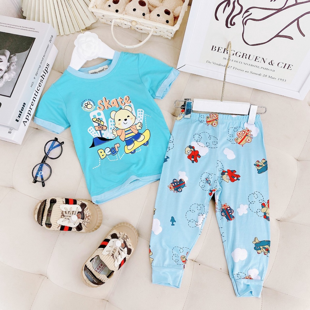 [Bé 7-19kg] Bộ tay ngắn quần dài thun lạnh tay dúng bèo cho bé gái từ 7-19kg HÀNG LOẠI 1