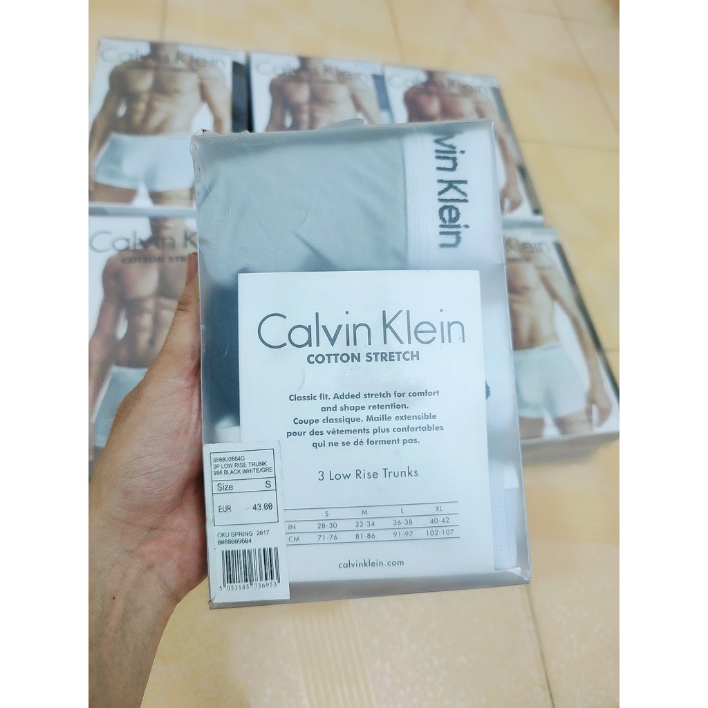 Quần boxer Calvin Klein 3-Pack chính hãng (NP2015Y-922)