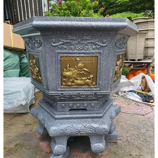 Khuôn Đúc Chậu Cảnh ABS Lục Giác 80 Cao 60 cm Và Chân Đôn Kỷ