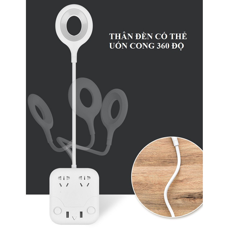 Ổ Cắm Điện Đa Năng Tích Hợp Đèn Led Hình Mèo Cute, Cổng USB Chống Giật Thông Minh