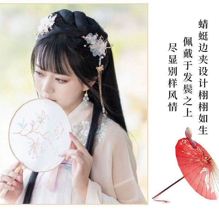 M &amp; E Kẹp Tóc Tua Rua Phong Cách Hanfu Cổ Điển Phụ Kiện Hóa Trang Cho Bé Gái