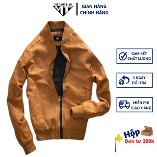 Áo khoác nam, áo bomber da lộn nam chất đẹp phong cách Hàn Quốc