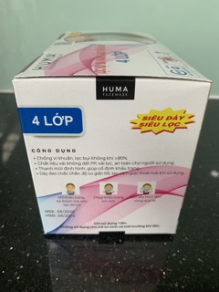 Khẩu trang y tế 4 lớp HUMA xám