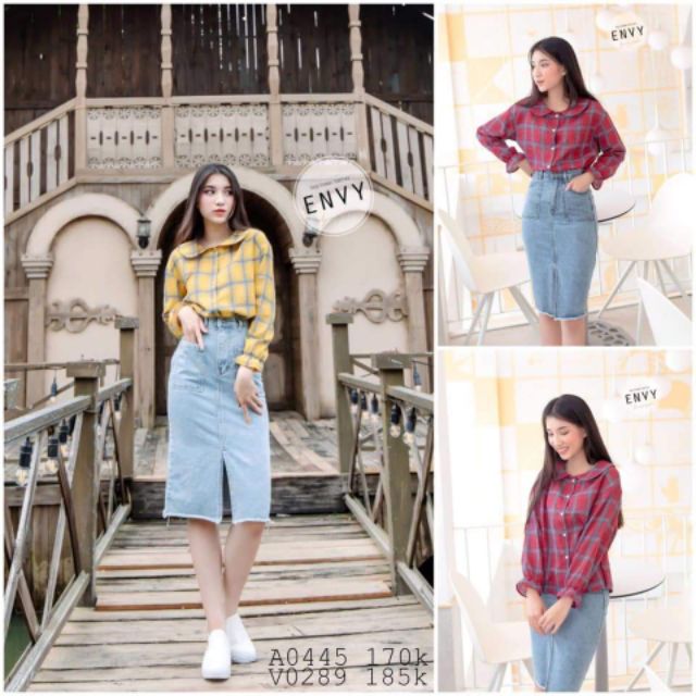 Chân váy jean xẻ trước | BigBuy360 - bigbuy360.vn