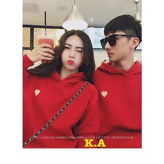 Áo nỉ bông thêu tim