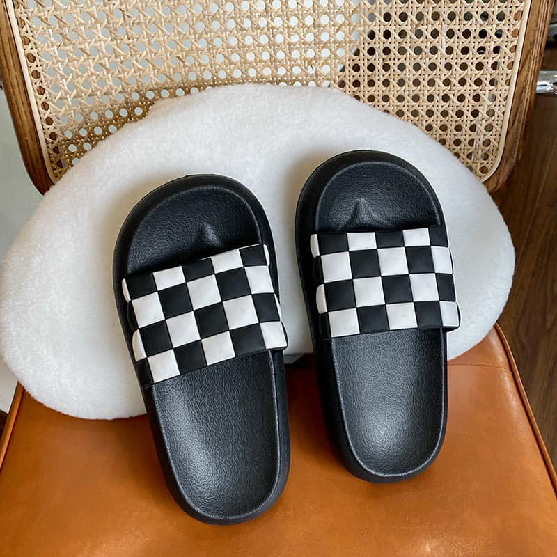 Dép bánh mì sọc kẻ caro