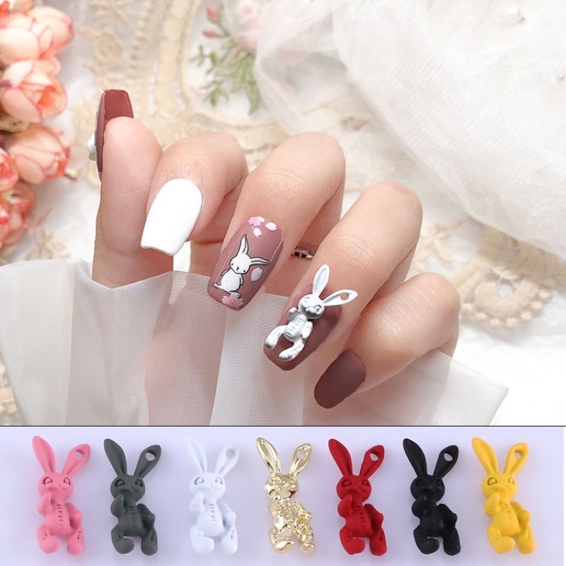 Charm đính nail dễ thương-đính nail hình thỏ hót