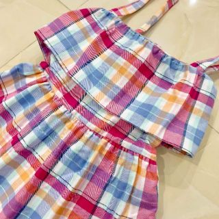 Đầm caro buộc nơ sau new tab