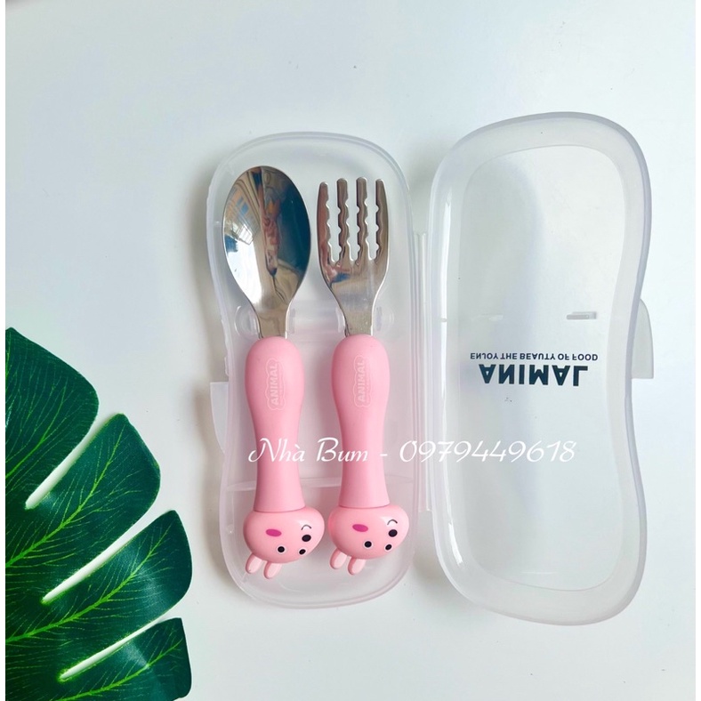 Set thìa nĩa con thú mới xinh xinh cho bé ăn dặm - Nhà bum lienlebc - thìa dĩa ăn dặm