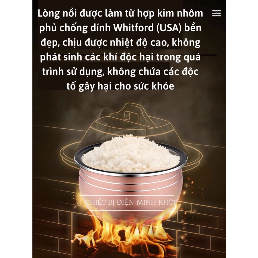 nồi cơm điện mini giá rẻ NK media bảo hành 12 tháng dung tích 1L