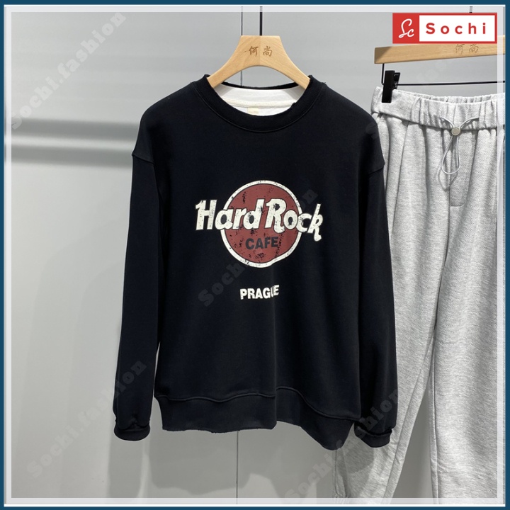 Áo thun nam cotton, áo phông nam unisex tay dài in chữ Hard Rock phong cách mã SW660