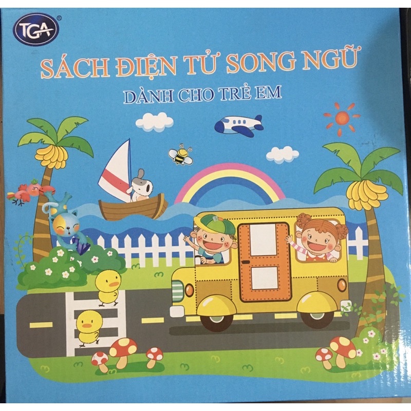 Sách điện tử song ngữ có bảng viết phía sau tặng bút lông bảng và 2 pin