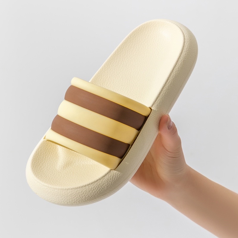 Dép quai ngang bánh mì mẫu sọc ngang siêu nhẹ,siêu êm 2022