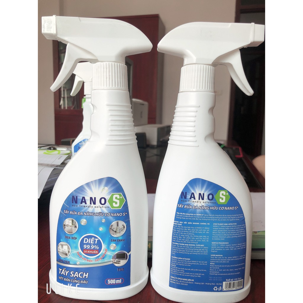 Nước tẩy rửa đa năng hữu cơ Nano Bạc- (500ml)