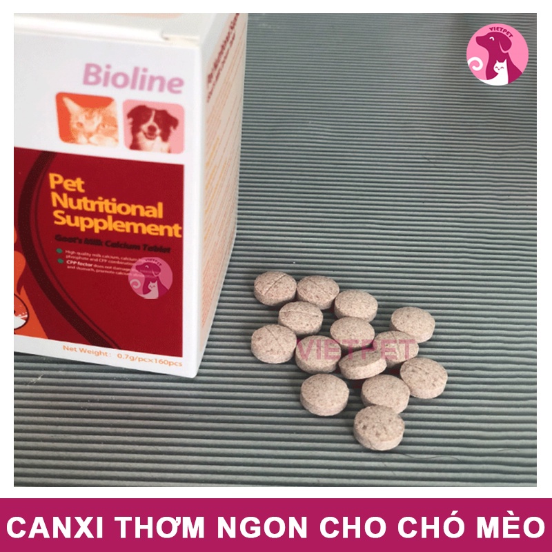 Viên bổ sung canxi, vitamin &amp; khoảng chất cho chó mèo Bioline - Thơm ngon &amp; Bổ dưỡng