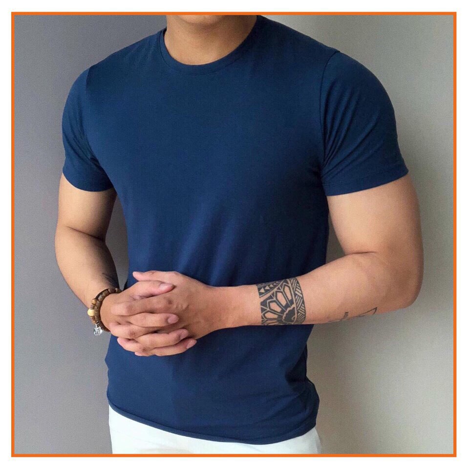 &lt;FREE SHIP&gt; Áo thun trơn ngắn tay không cổ vải cotton co giãn