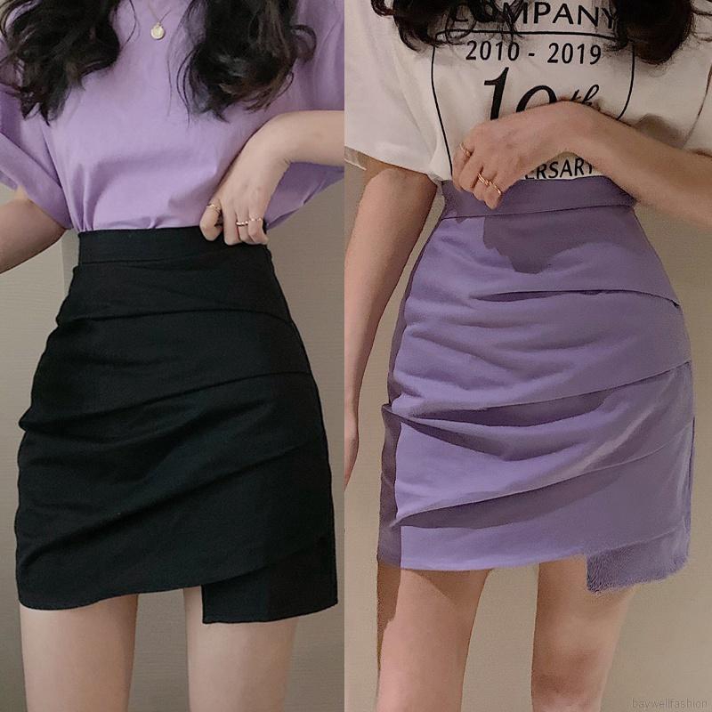 [Baywellfashion]High Waist A Word Bag Hip Female Summer Irregular Retro Skirt | BigBuy360 - bigbuy360.vn