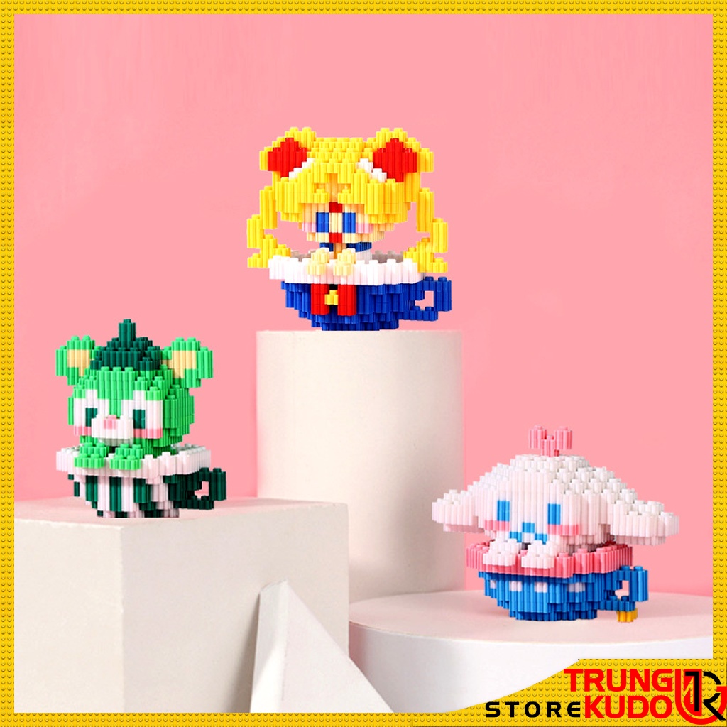 Mô hình hoạt hình ngồi cốc các nhân vật Doremon, Stella Lou, Cinamoroll, Stitch làm quà tặng bạn bè, đồ decor