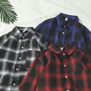 Áo sơmi caro Flannel form rộng - hàng sẳn