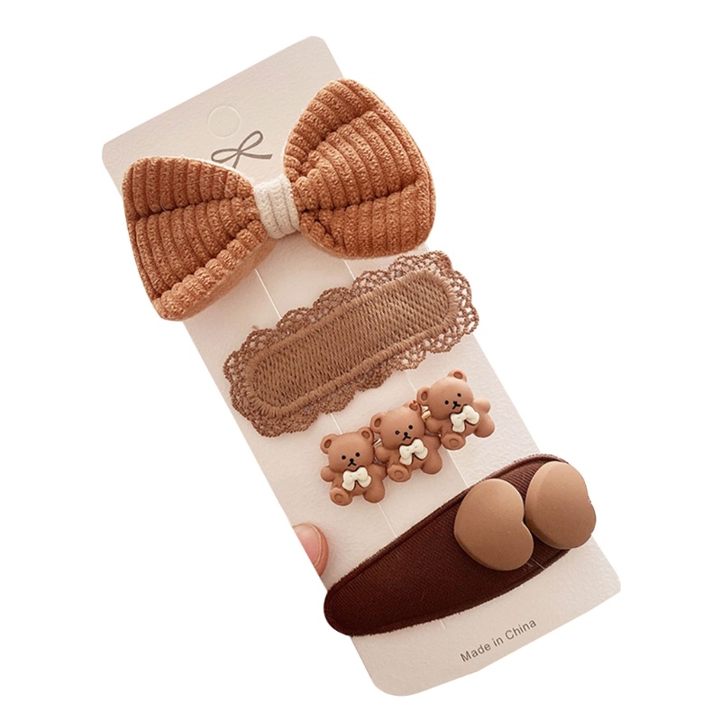 Bộ 4 Kẹp Tóc Nơ Xinh Xắn Dành Cho Bé Gái