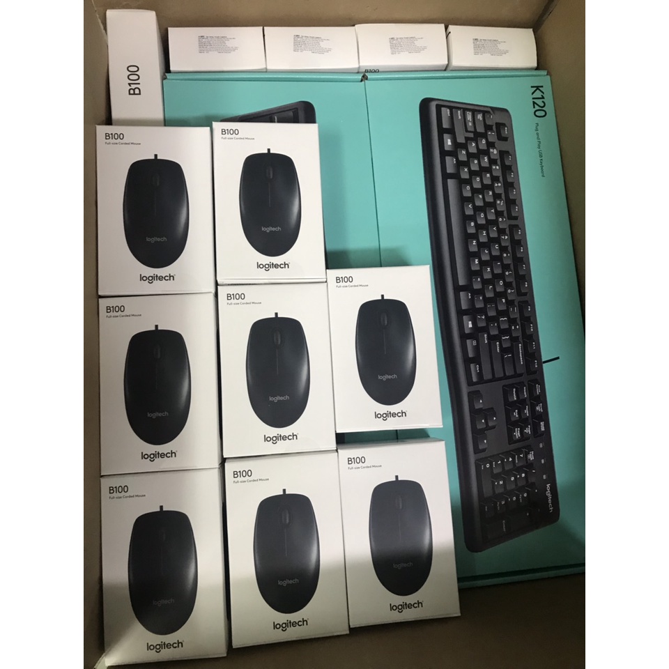 Chuột quang có dây Logitech B100 mới 100%