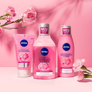 Nivea Rosenblute Bộ Kem Dưỡng Da, Tẩy trang, Sữa rửa mặt ... chiết xuất Hoa Hồng 400ML - Nội địa Đức