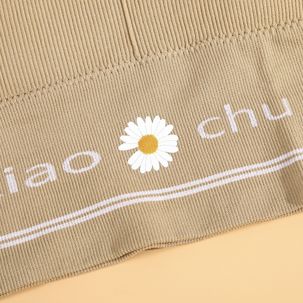 Áo bra thể thao gân tăm hình hoa cúc 7715