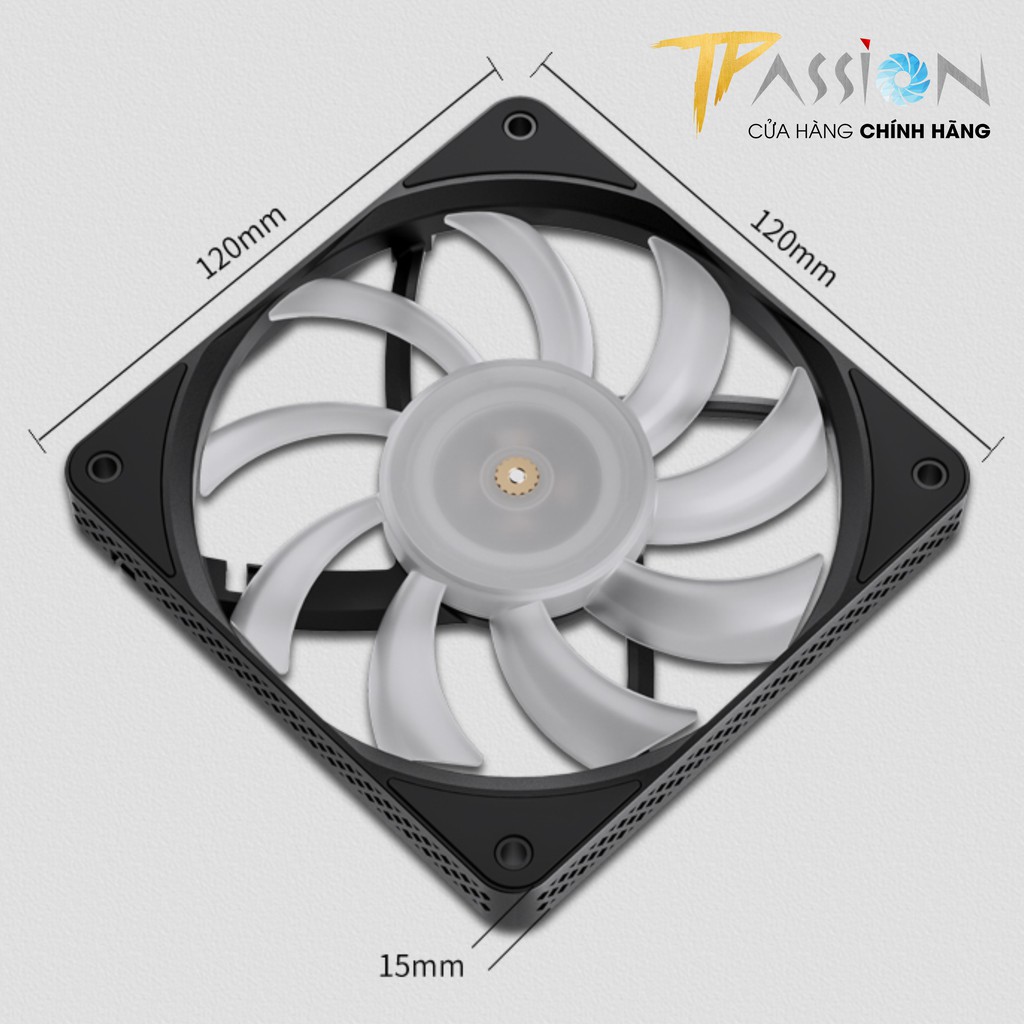 Quạt Fan Case 12cm JONSBO HF1215 ARGB SLIM FAN - Chính hãng, Quạt tản nhiệt LED 5v Sync