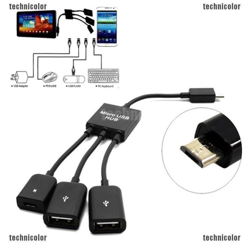 Cáp OTG 3 đầu cho android - Cáp Usb cho android - OTG cable 3 in 1 | WebRaoVat - webraovat.net.vn