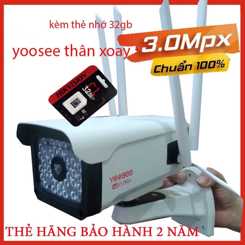 Camera yoosee thân ngoài trời quay 360 độ 10 đèn led 10 đèn hồng ngoại ban đêm có mầu
