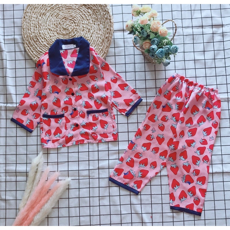 ❁▩(9-45kg)Bộ pijama tay dài quần bé trai , gái