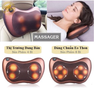 GỐI MASSAGE HỒNG NGOAI 8 BI MẪU MỚI