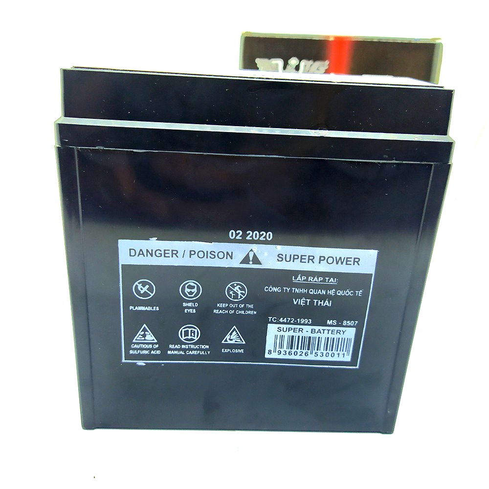 Bình ắc quy khô xe máy THAILAND mã 12N5L-BS,kích thước 120x60x125mm, bảo hành 12 tháng