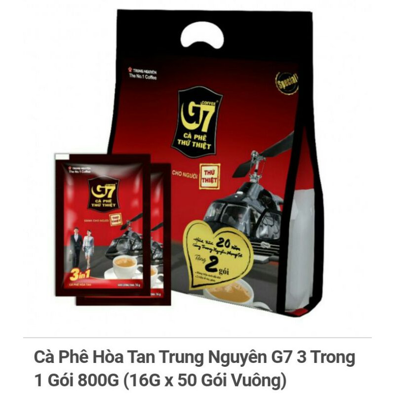 Cà Phê Hòa Tan Trung Nguyên G73 Trong1 Gói 800G (160 x 50 Gói Vuông/dài)