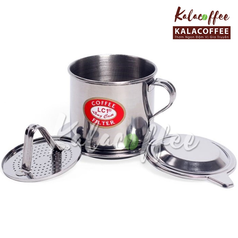 Phin cà phê Kalacoffee Inox không gỉ lưới gài hiệu Long Cam số 7