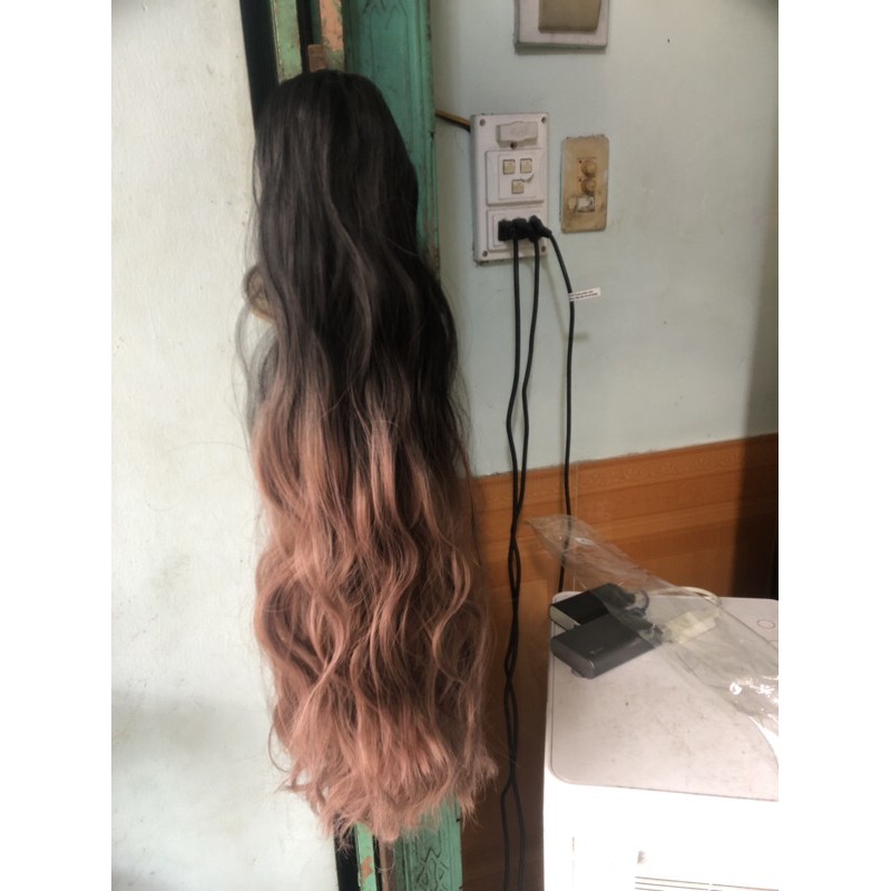 tóc giả ngoặm xù omber hồng❤️🥰freeship