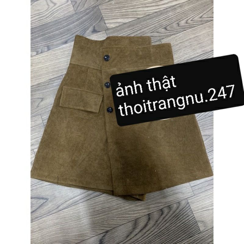 quần váy chất nhung tăm phối 3 cúc 672 | WebRaoVat - webraovat.net.vn