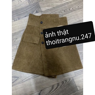 quần váy chất nhung tăm phối 3 cúc 672